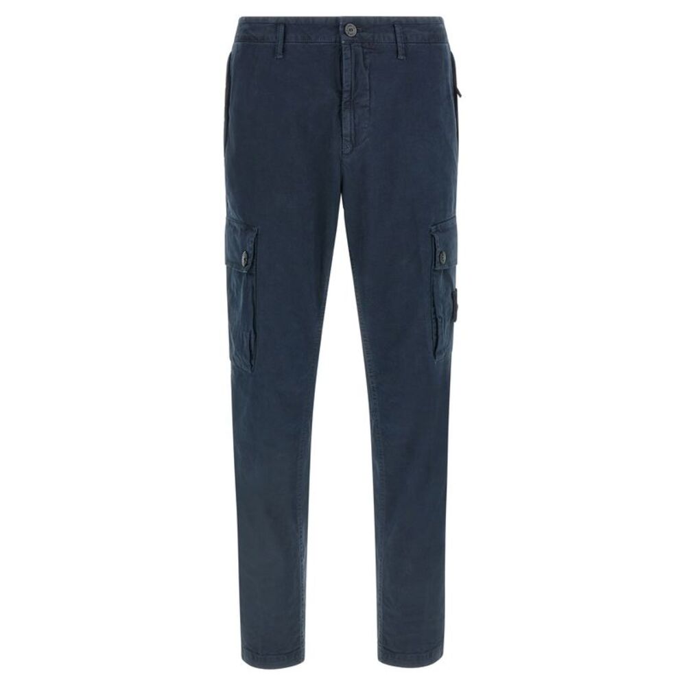 Stone Island Blue Cotton Cargo Men's Pants